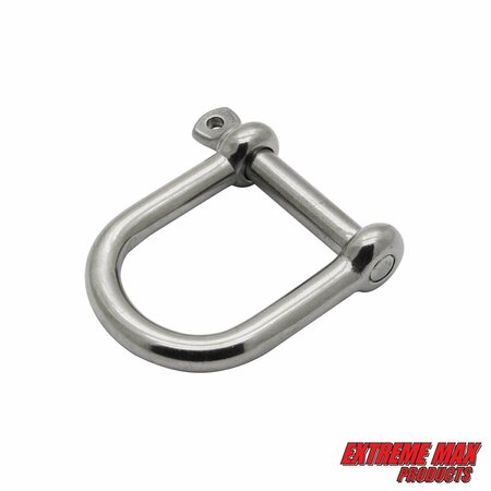 Extreme Max Extreme Max 3006.8234 BoatTector Stainless Steel Wide D Shackle - 1/2" 3006.8234